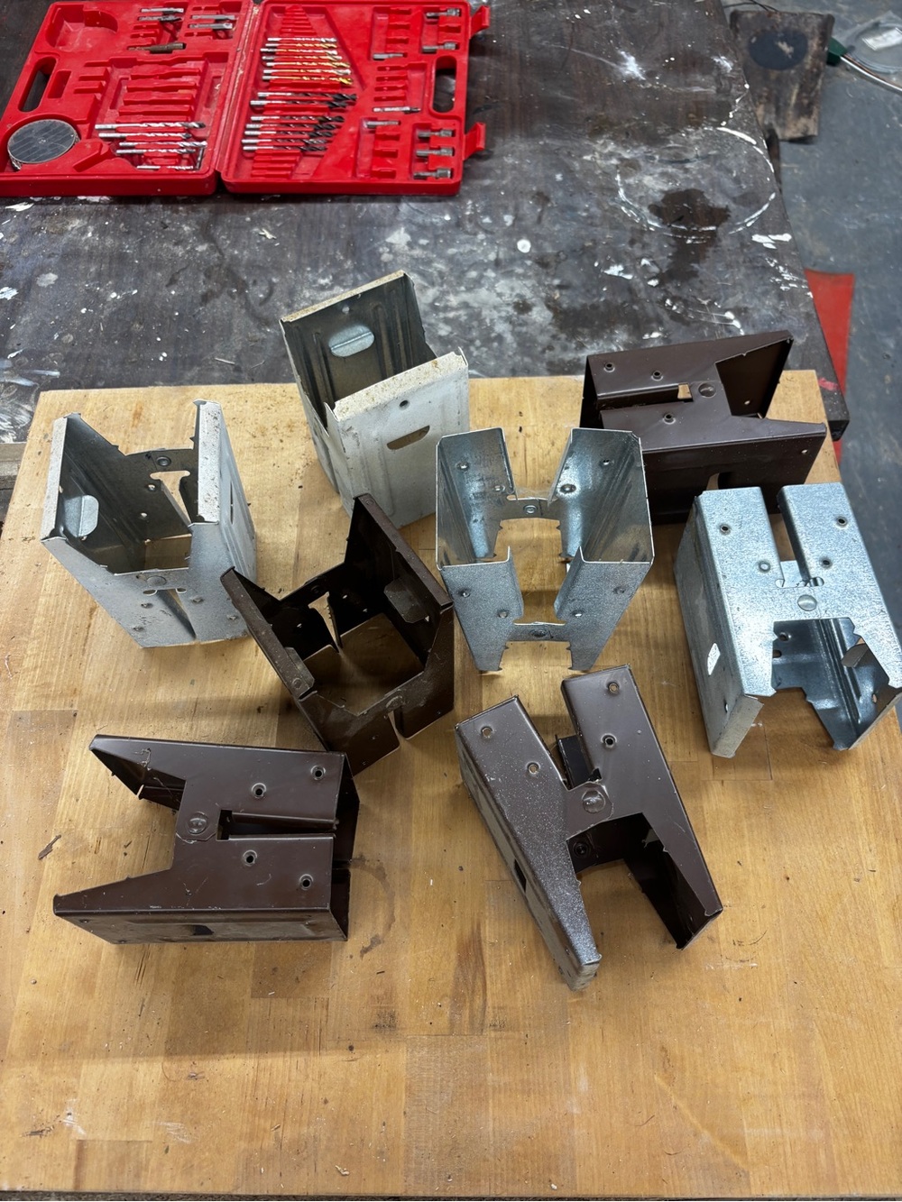 Metal Joist Hanger Brackets - Brown and Galvanized